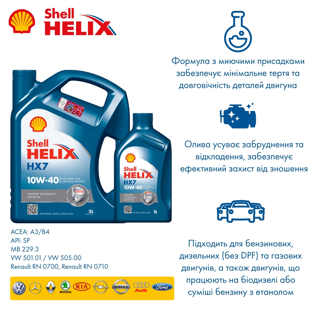 Моторна олива Shell Helix HX7 10W-40